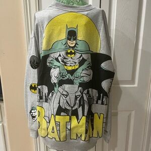 Batman Sweatshirt Pullover Arms Embroidered Sz XL Comic Movie Iconic